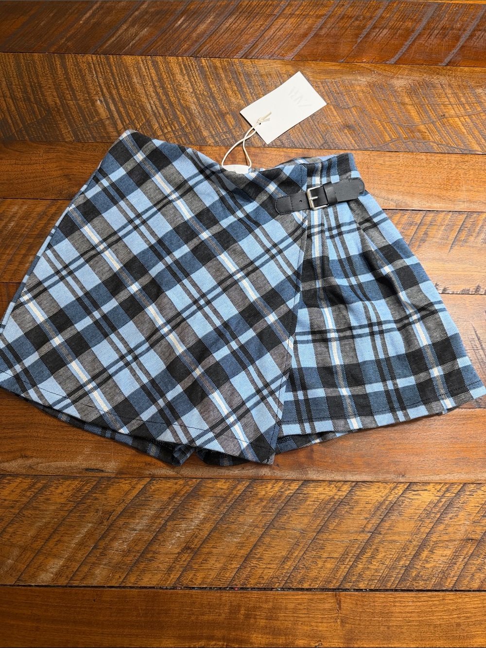 Zara Girls Plaid Belted Skort